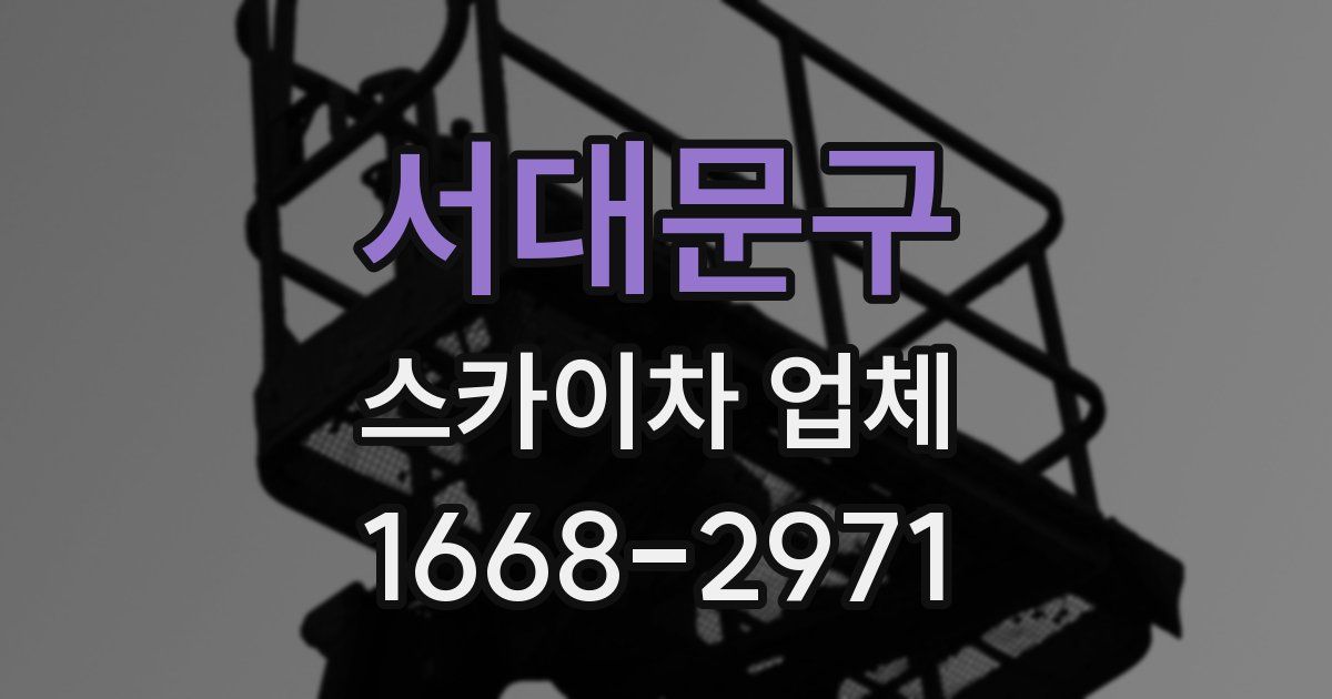 서대문구 스카이차 업체