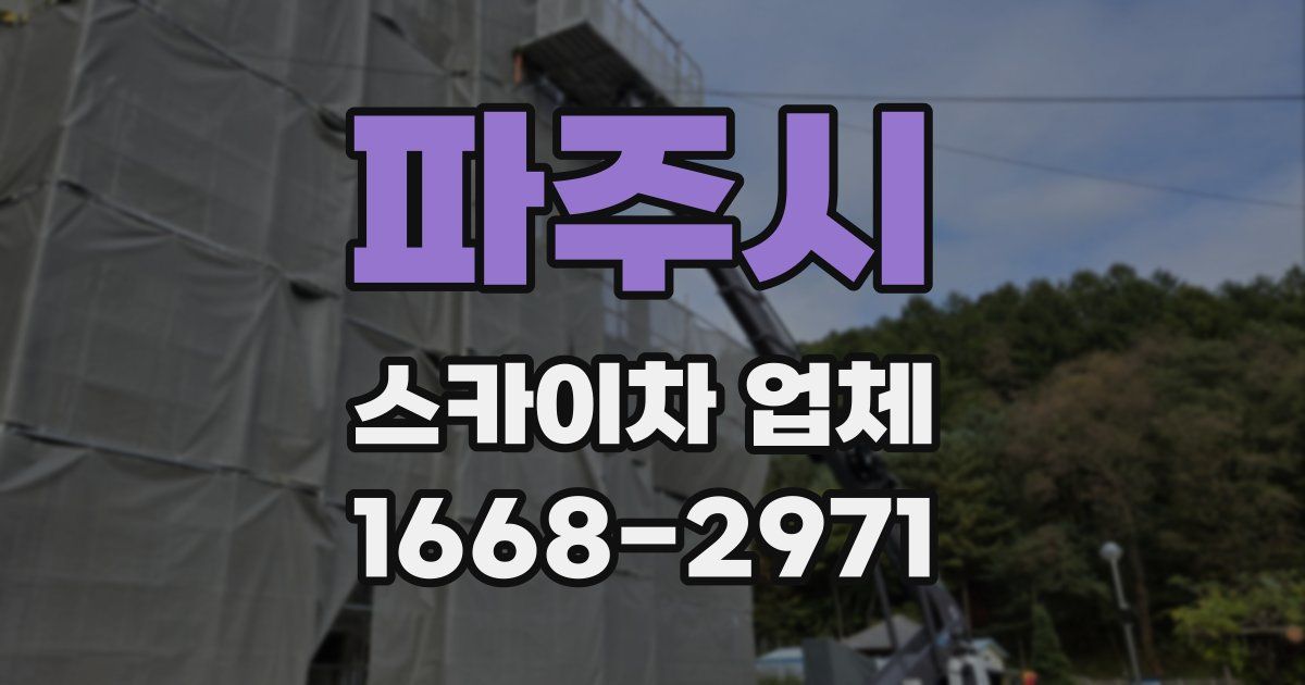 파주시 스카이차 업체