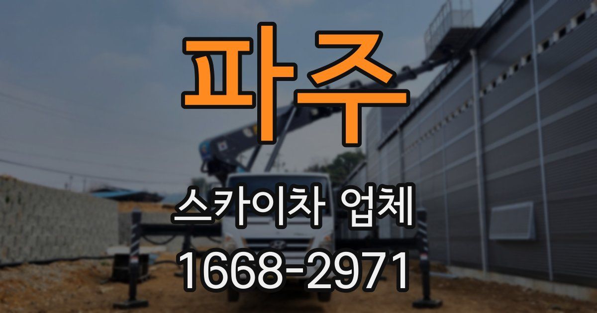 파주 스카이차 업체