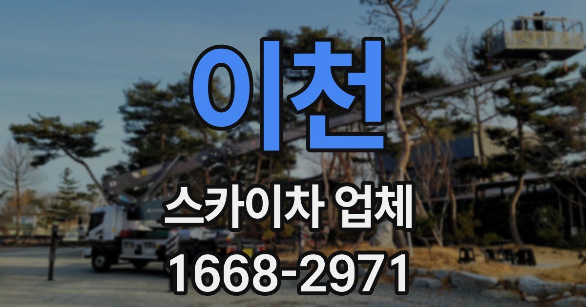 이천 스카이차 업체