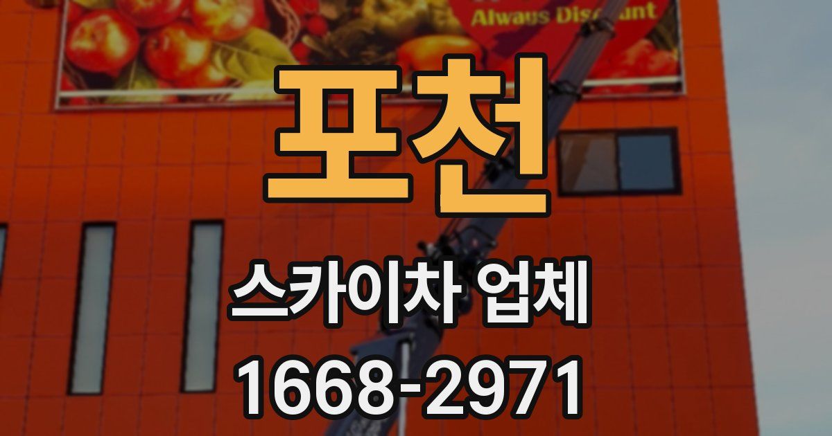 포천 스카이차 업체