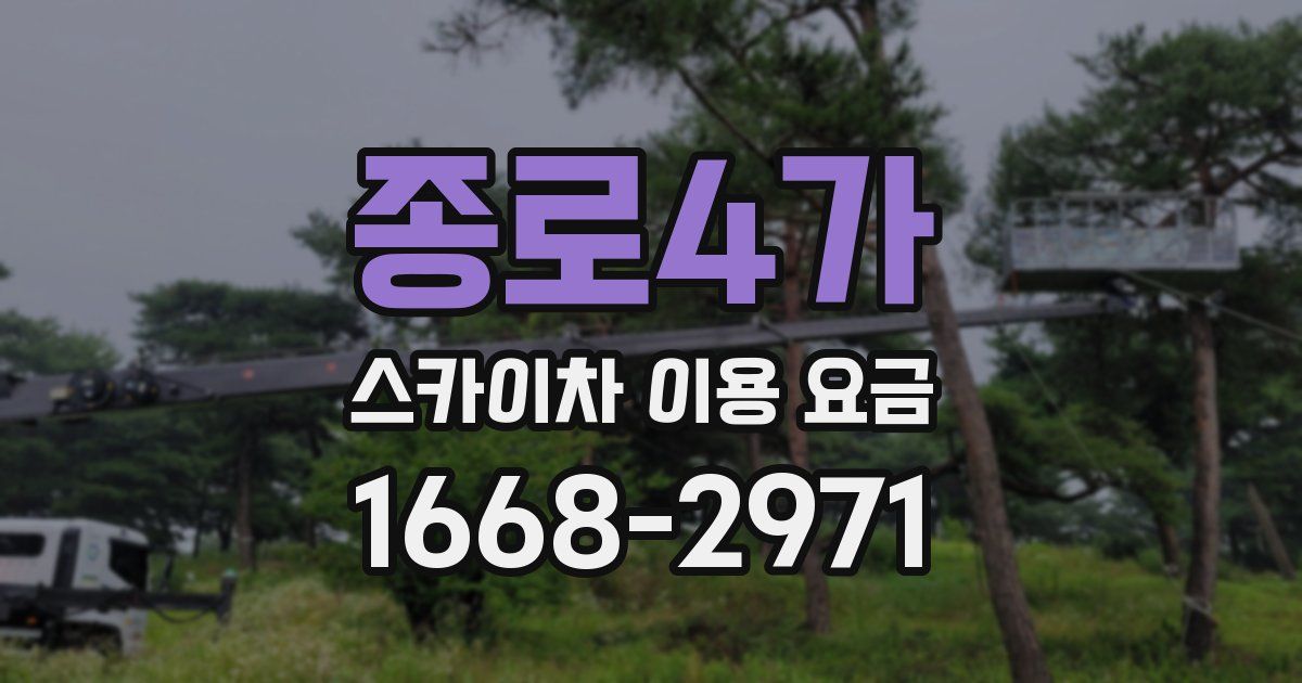 종로4가 스카이차 이용 요금