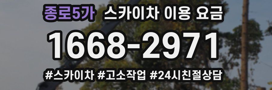 종로5가 스카이차 이용 요금