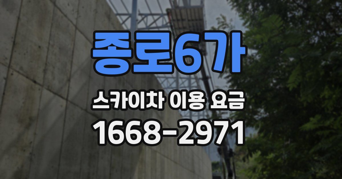 종로6가 스카이차 이용 요금