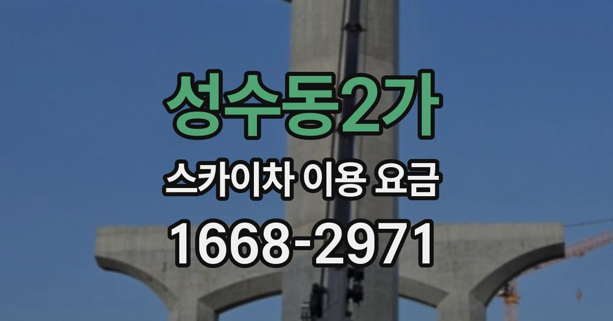 성수동2가 스카이차 이용 요금