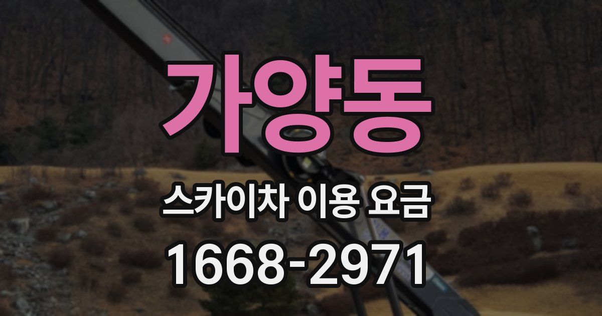가양동 스카이차 이용 요금
