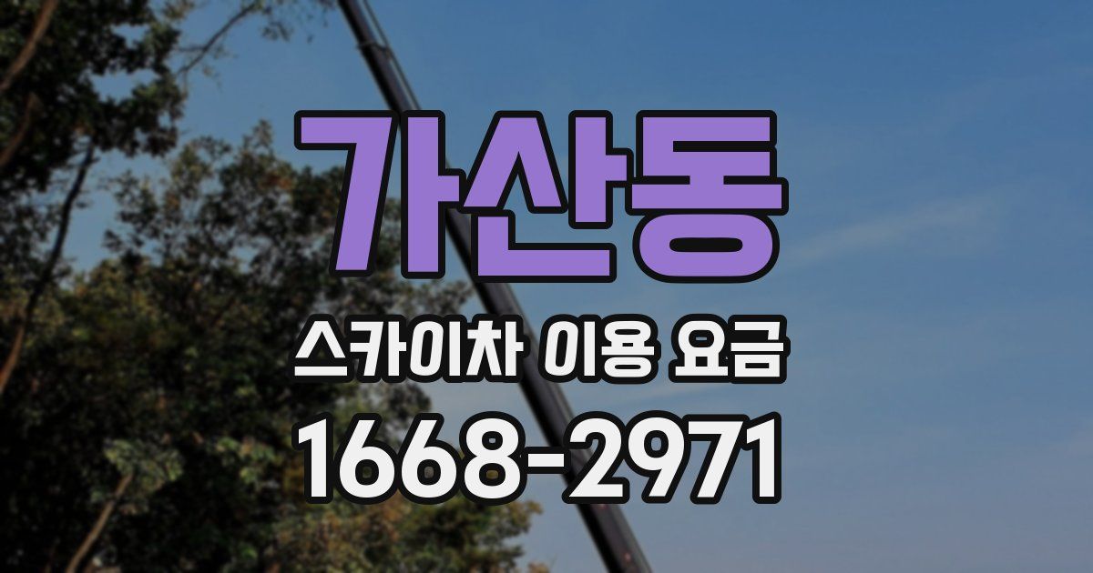 가산동 스카이차 이용 요금
