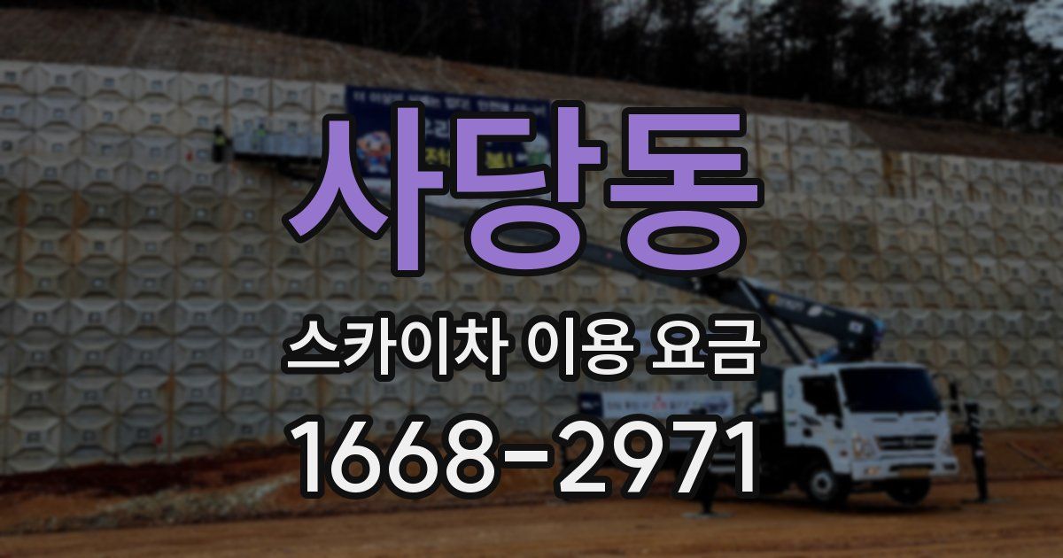 사당동 스카이차 이용 요금