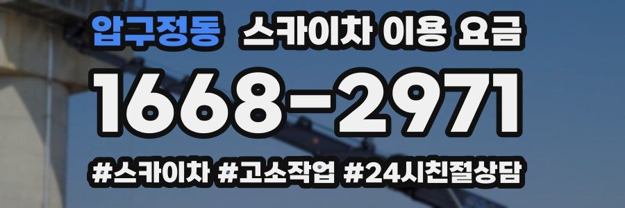 압구정동 스카이차 이용 요금