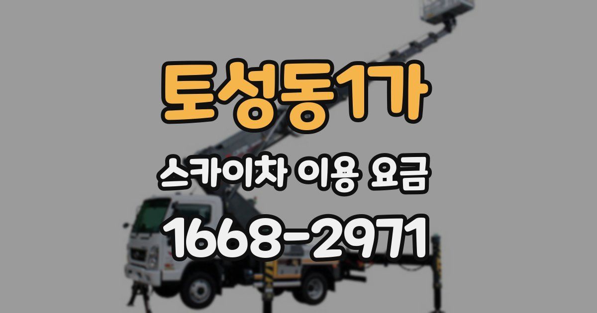 토성동1가 스카이차 이용 요금