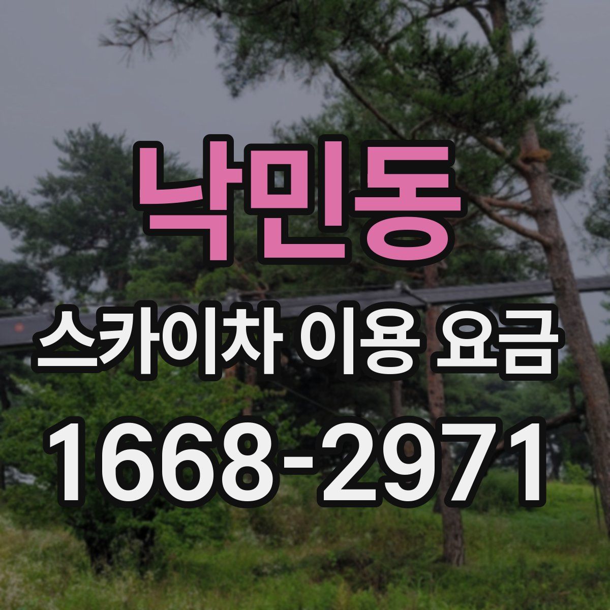 낙민동 스카이차 이용 요금