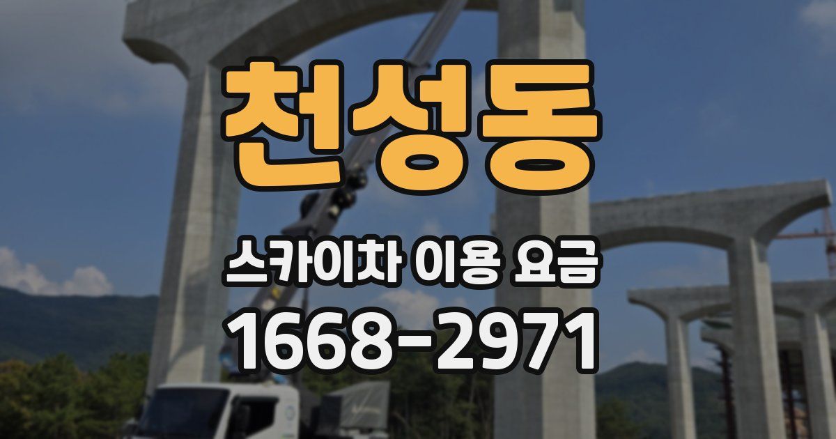 천성동 스카이차 이용 요금