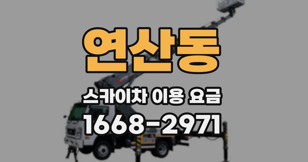 연산동 스카이차 이용 요금