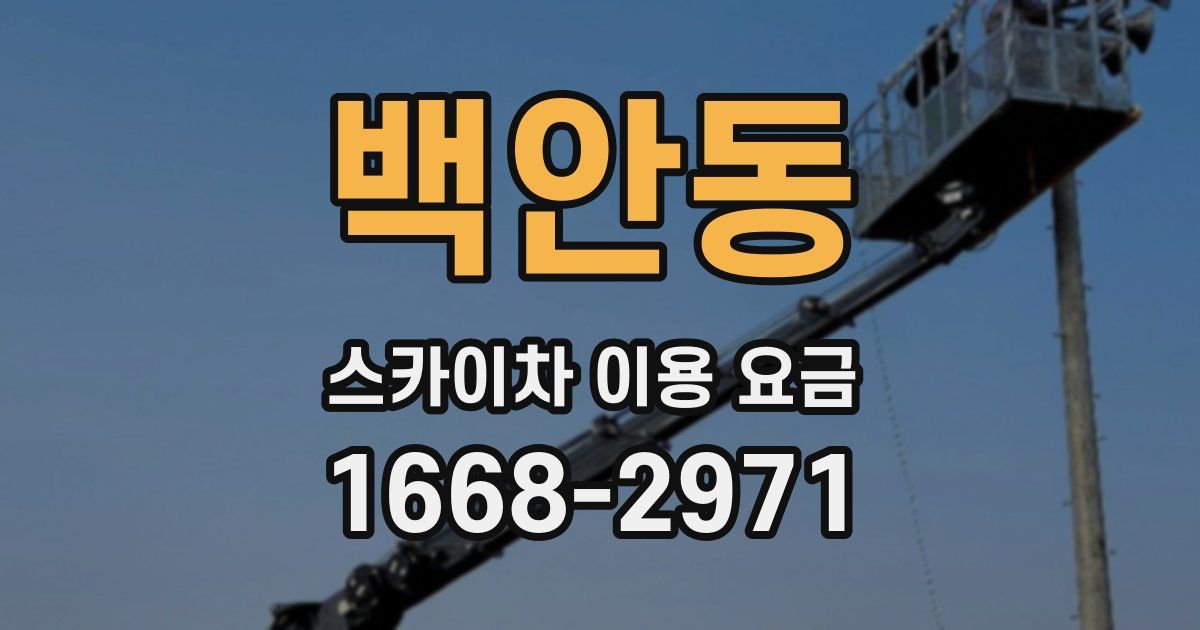 백안동 스카이차 이용 요금