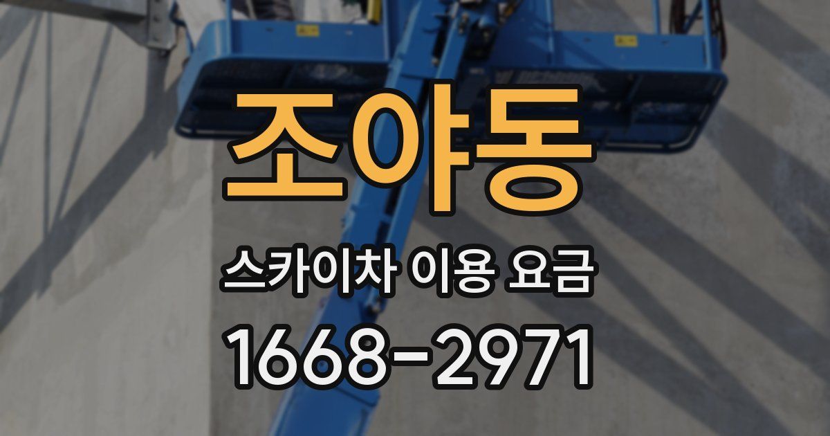 조야동 스카이차 이용 요금