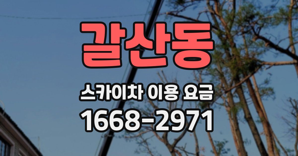 갈산동 스카이차 이용 요금