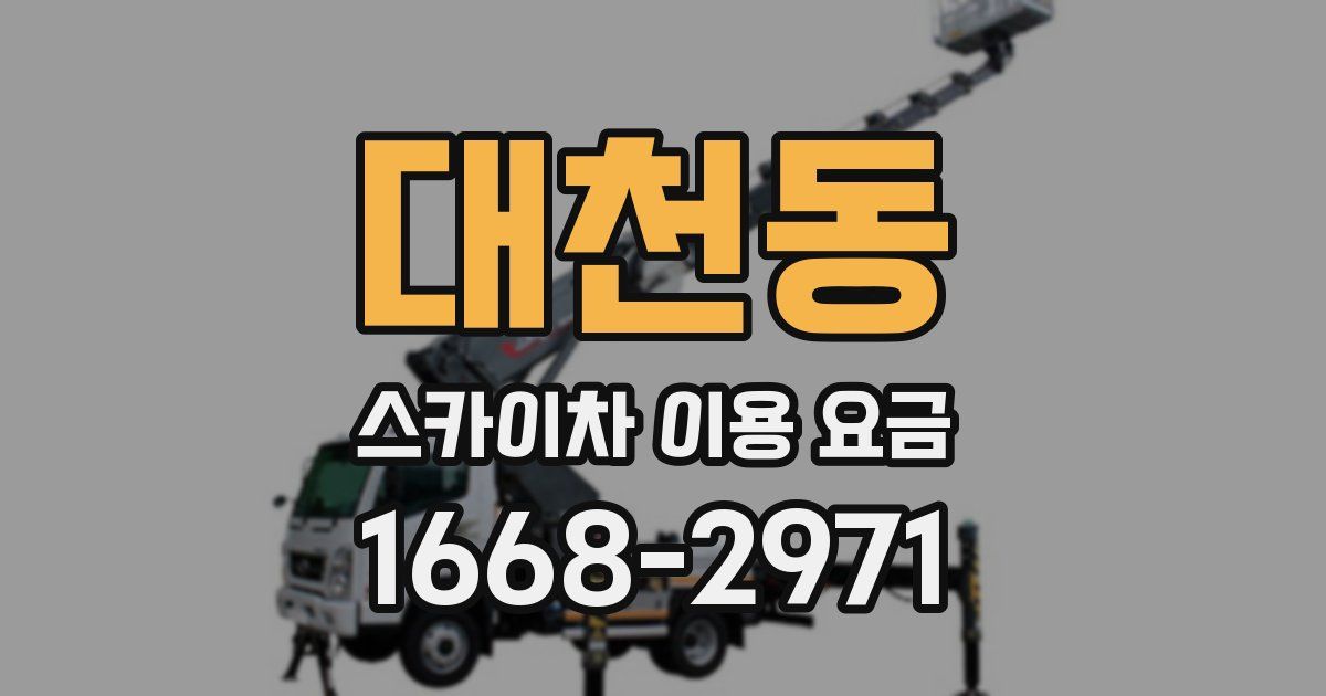 대천동 스카이차 이용 요금