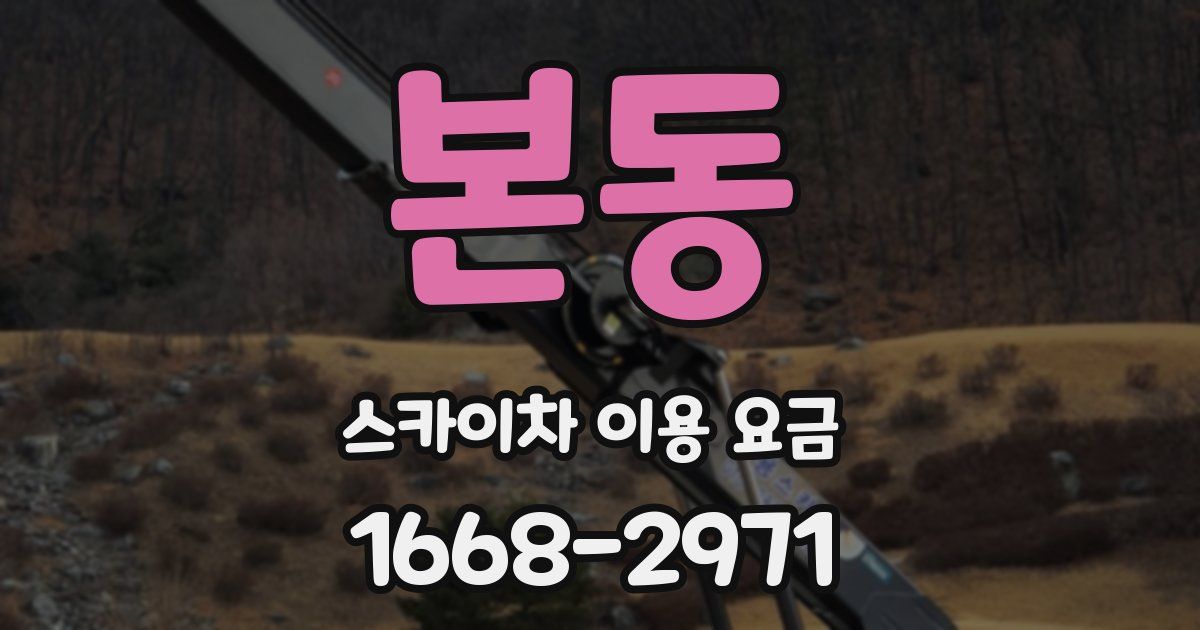 본동 스카이차 이용 요금