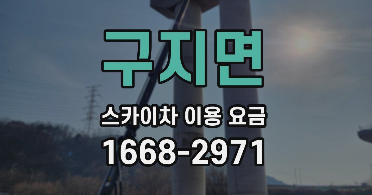 구지면 스카이차 이용 요금