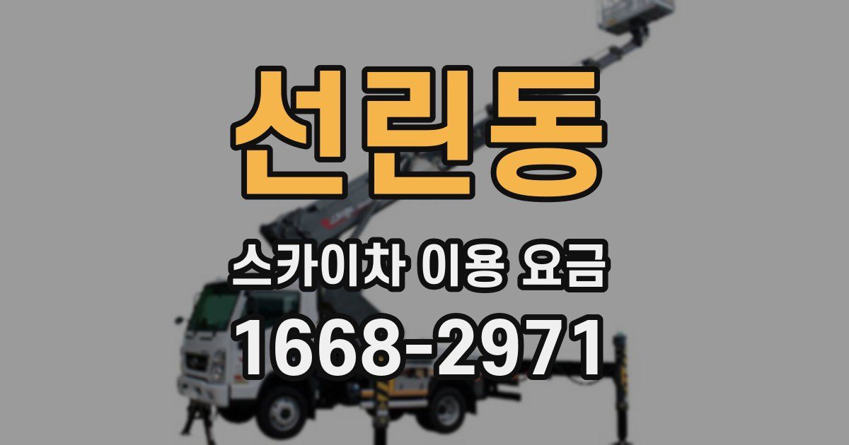 선린동 스카이차 이용 요금