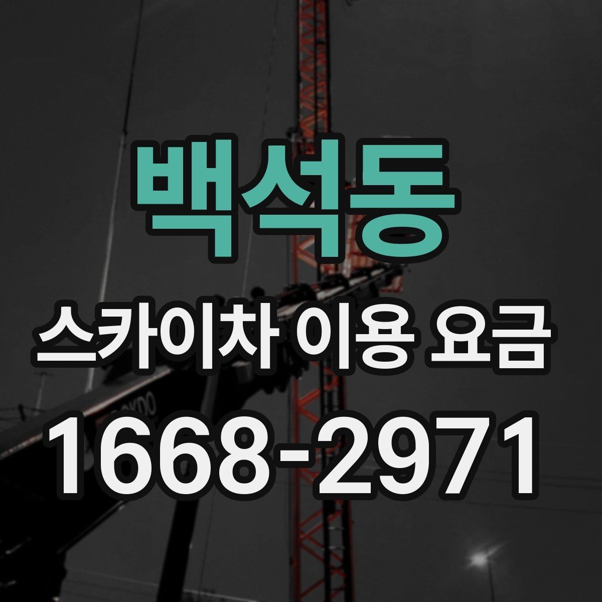 백석동 스카이차 이용 요금 외에 확인해야 할 추가 항목