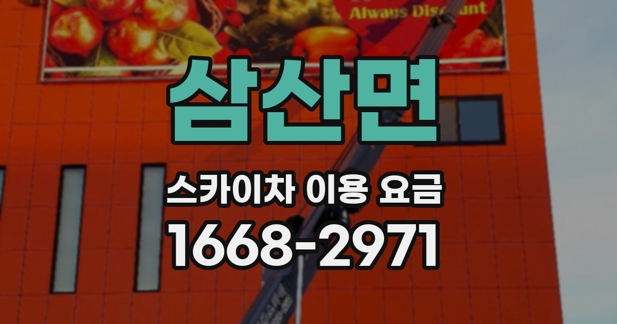 삼산면 스카이차 이용 요금