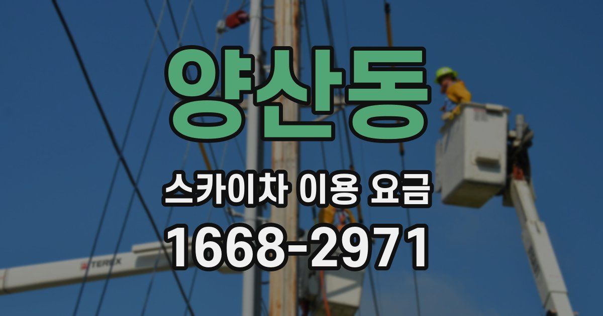 양산동 스카이차 이용 요금