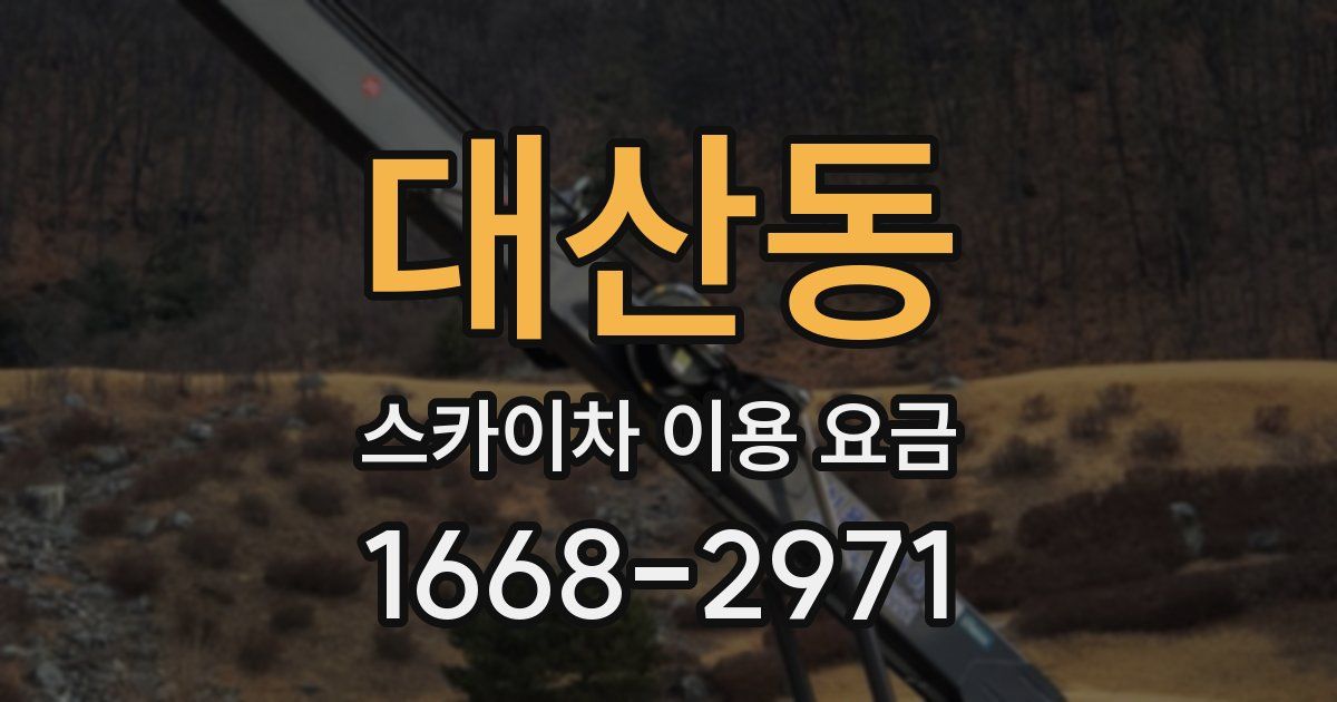 대산동 스카이차 이용 요금