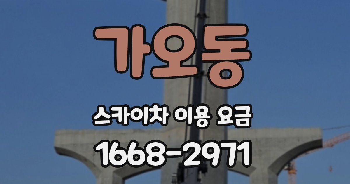 가오동 스카이차 이용 요금