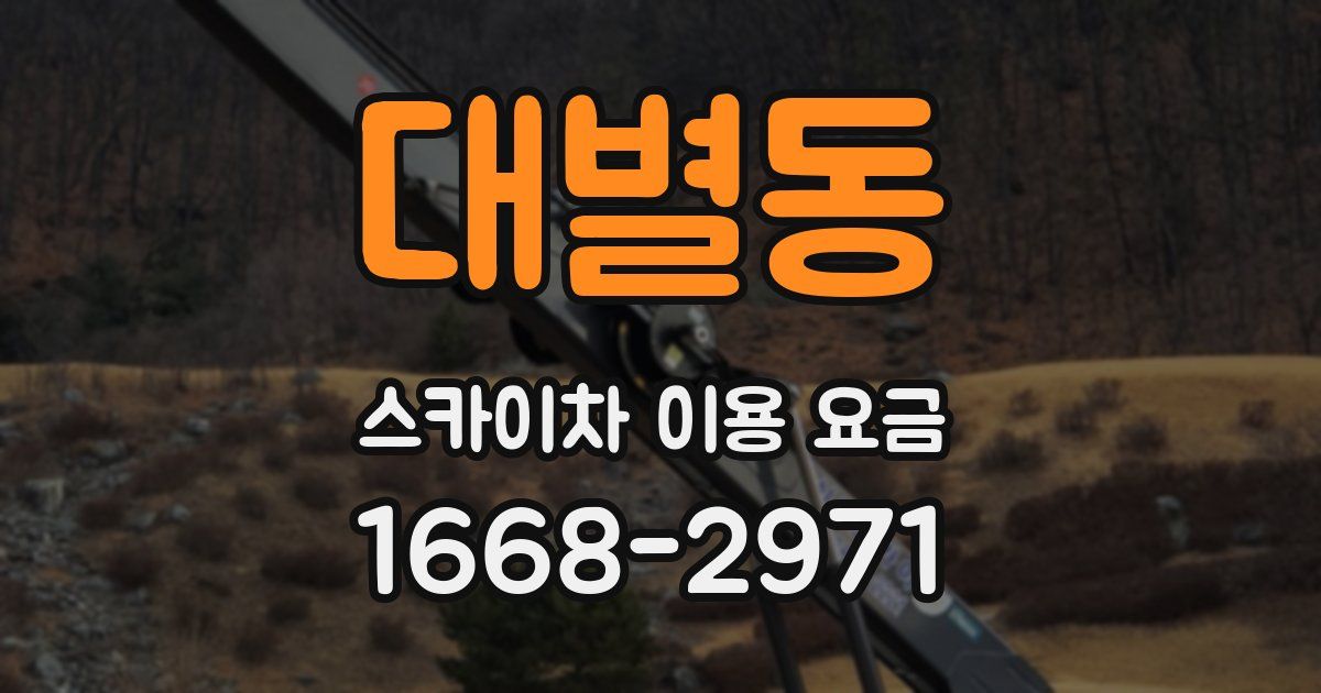 대별동 스카이차 이용 요금