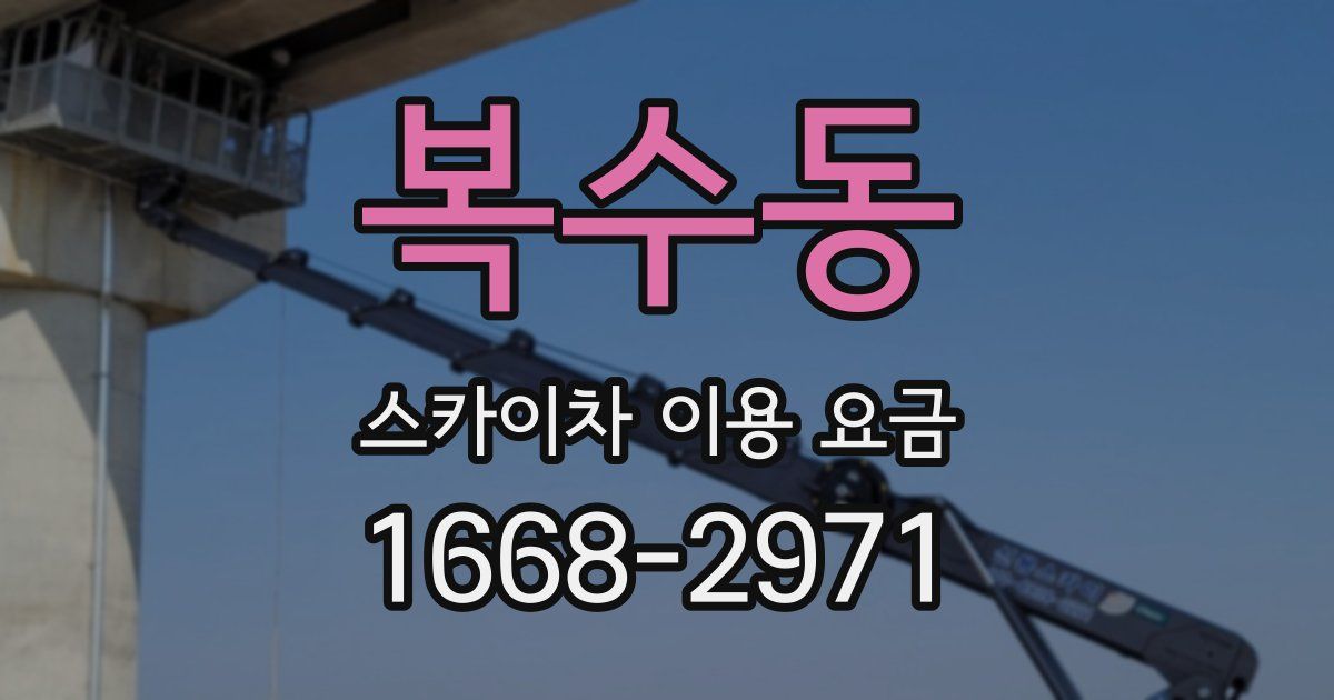 복수동 스카이차 이용 요금