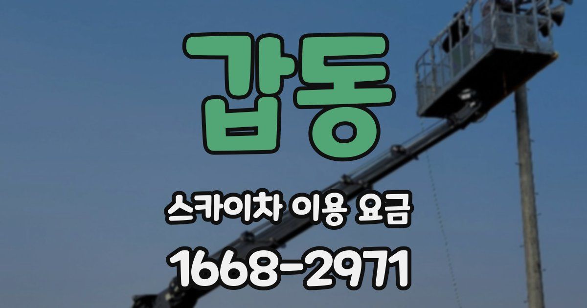 갑동 스카이차 이용 요금