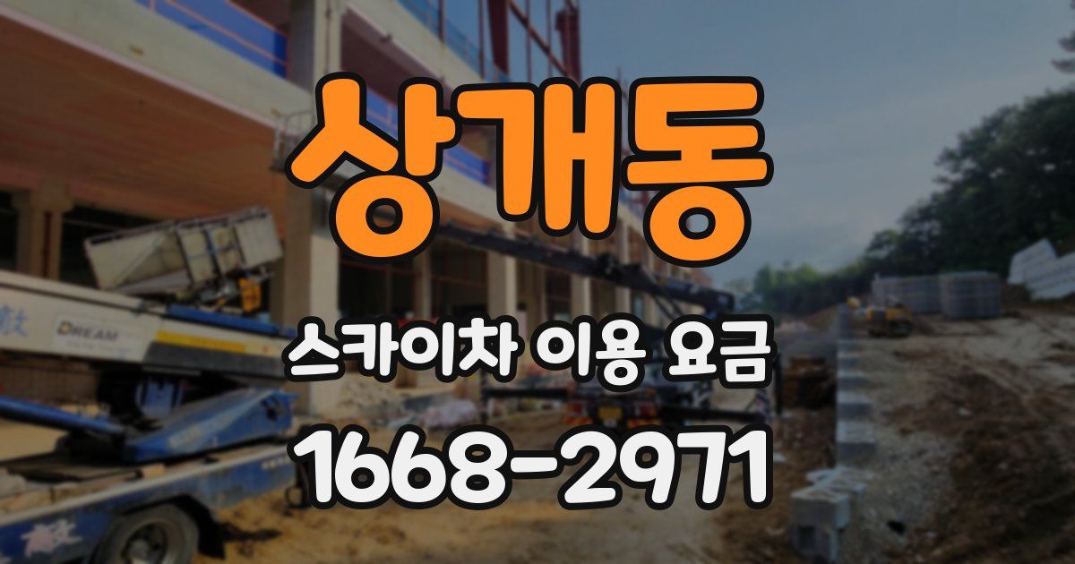 상개동 스카이차 이용 요금