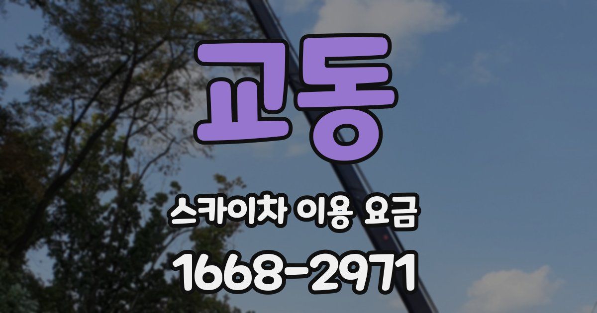 교동 스카이차 이용 요금