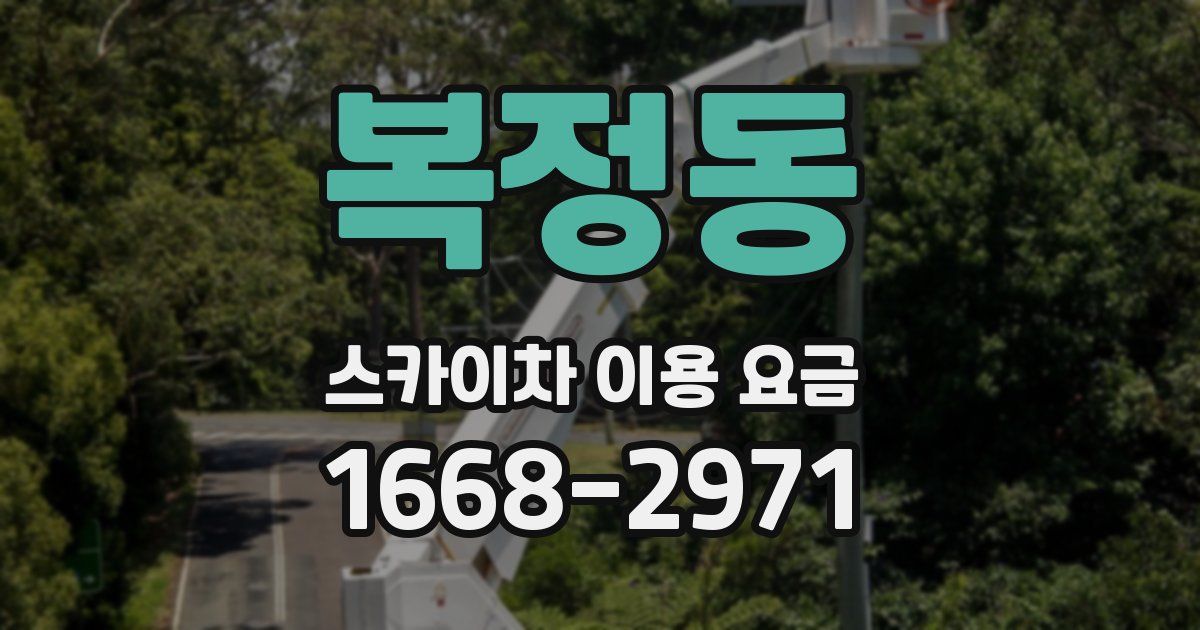 복정동 스카이차 이용 요금