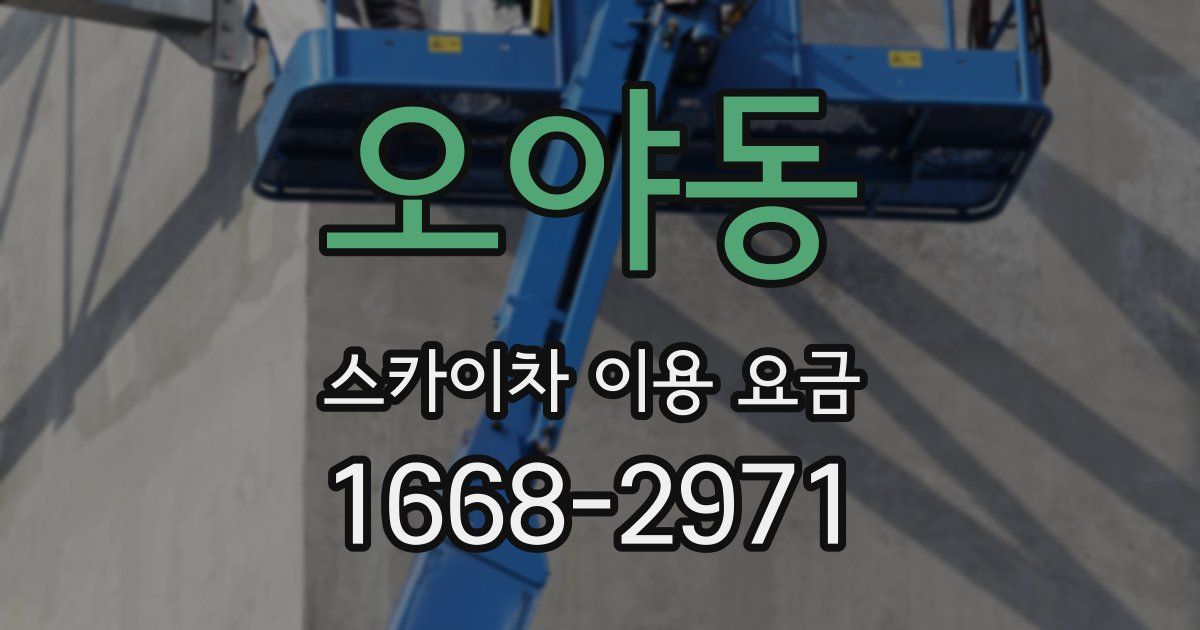 오야동 스카이차 이용 요금