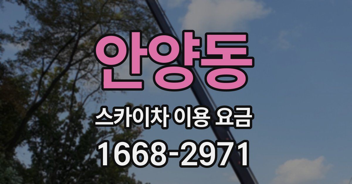 안양동 스카이차 이용 요금