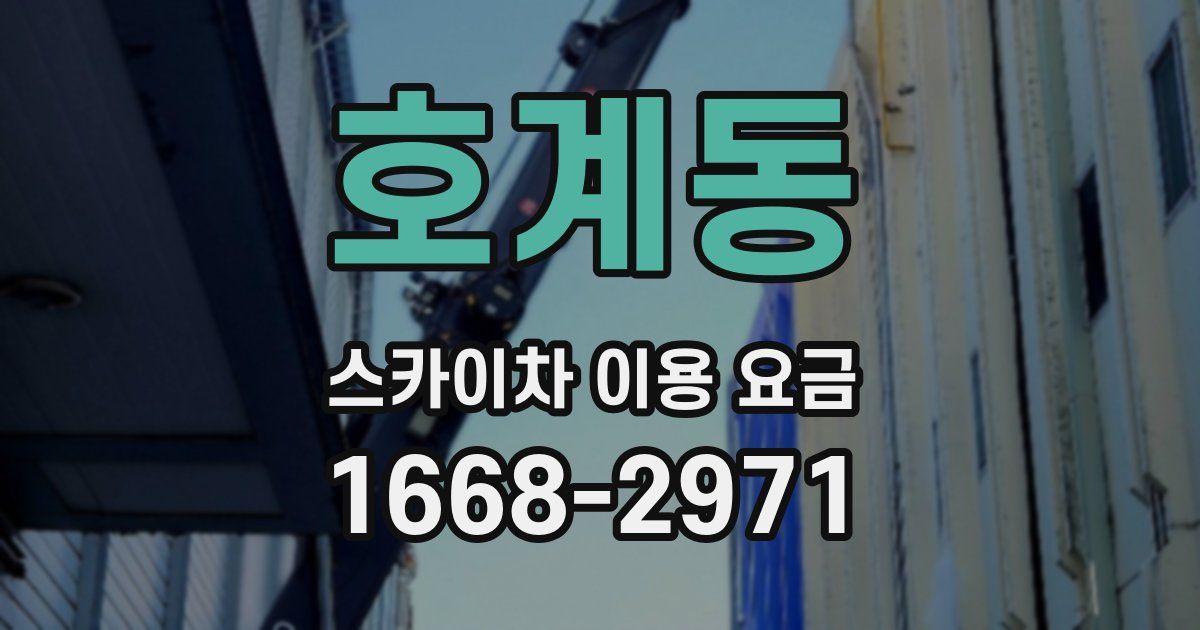 호계동 스카이차 이용 요금