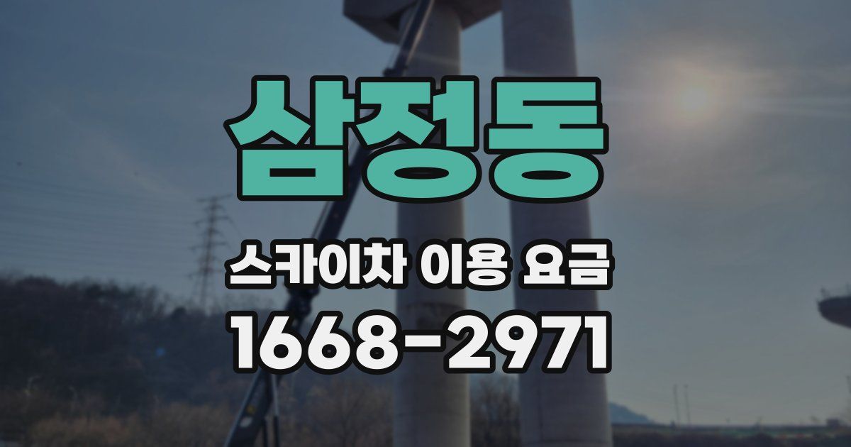 삼정동 스카이차 이용 요금