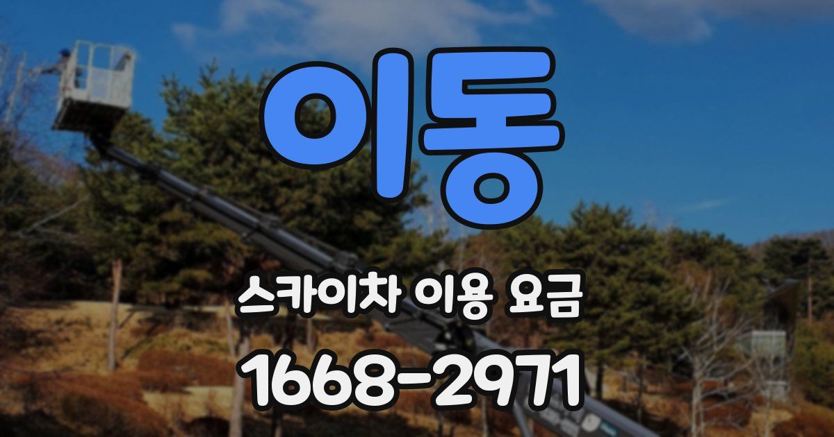 이동 스카이차 이용 요금
