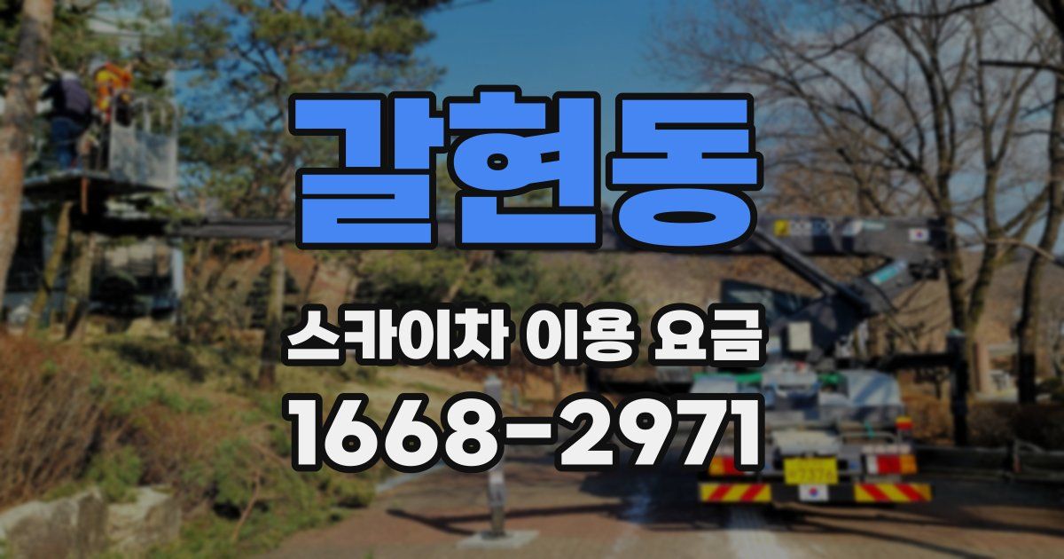 갈현동 스카이차 이용 요금