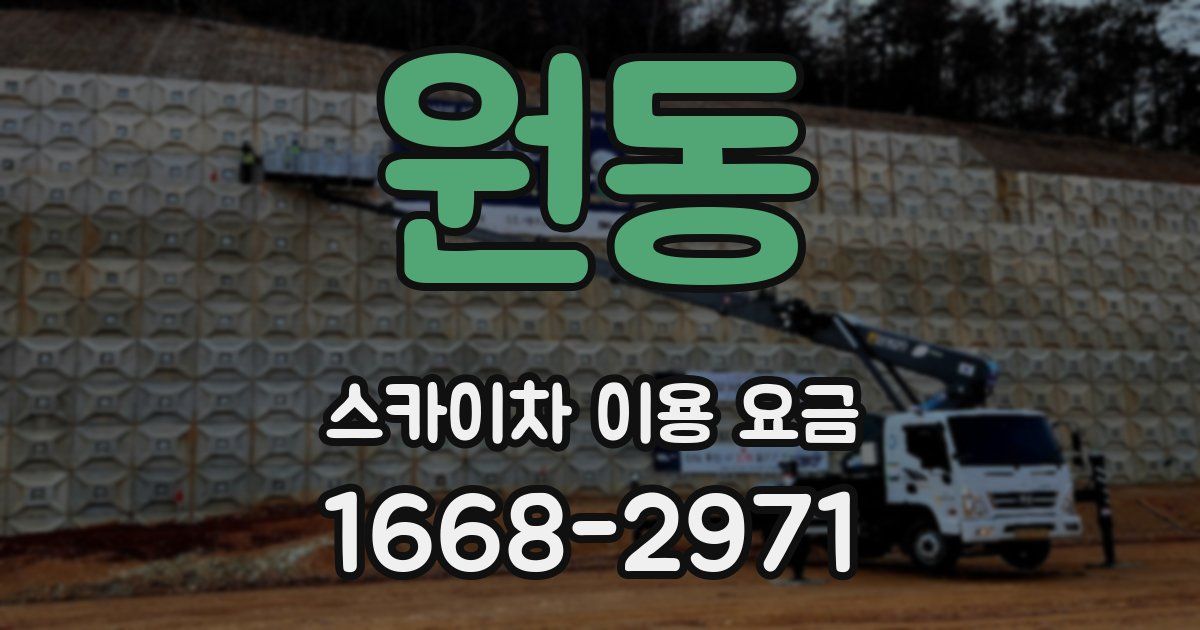 원동 스카이차 이용 요금
