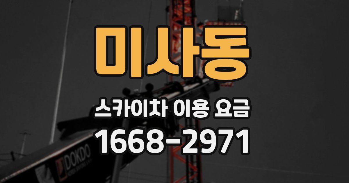 미사동 스카이차 이용 요금