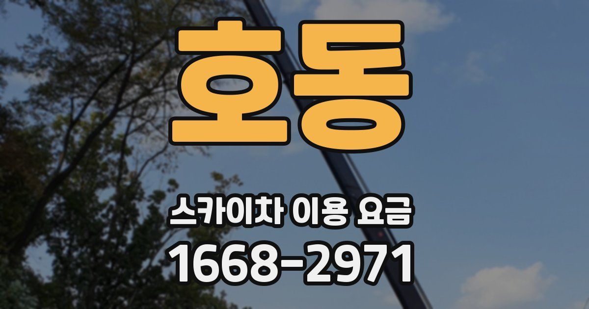 호동 스카이차 이용 요금