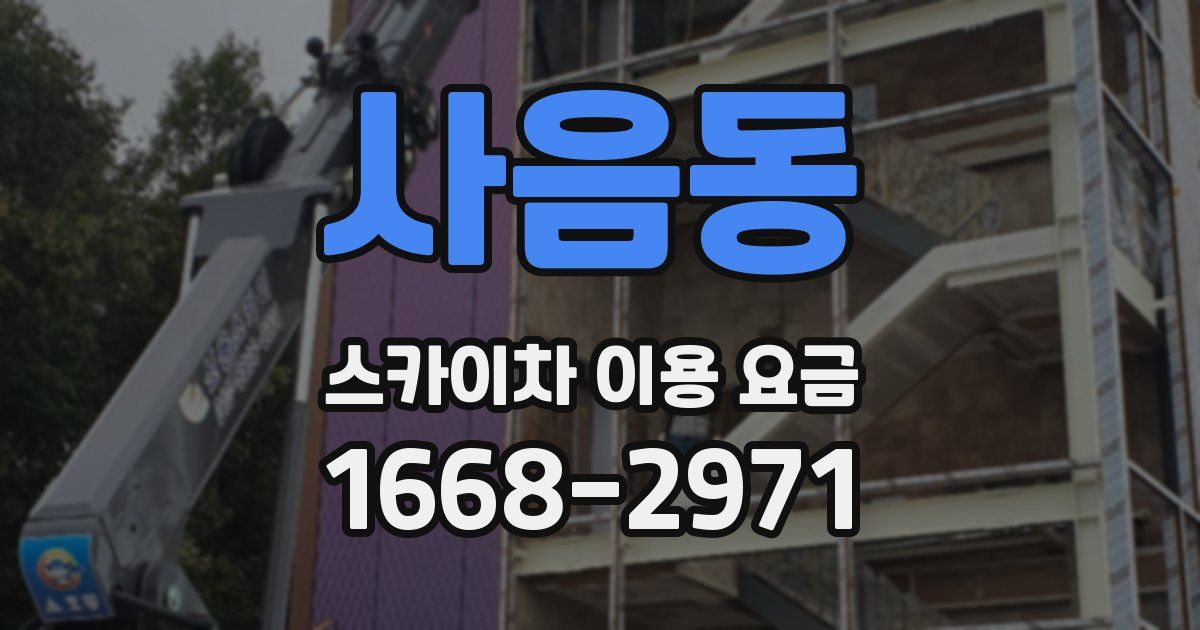 사음동 스카이차 이용 요금
