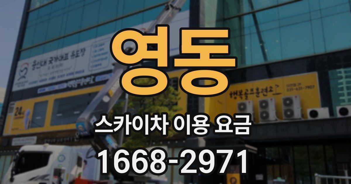 영동 스카이차 이용 요금
