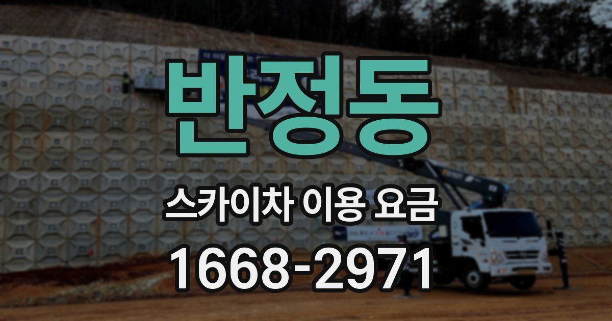 반정동 스카이차 이용 요금