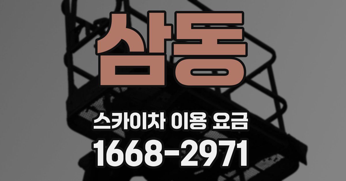 삼동 스카이차 이용 요금
