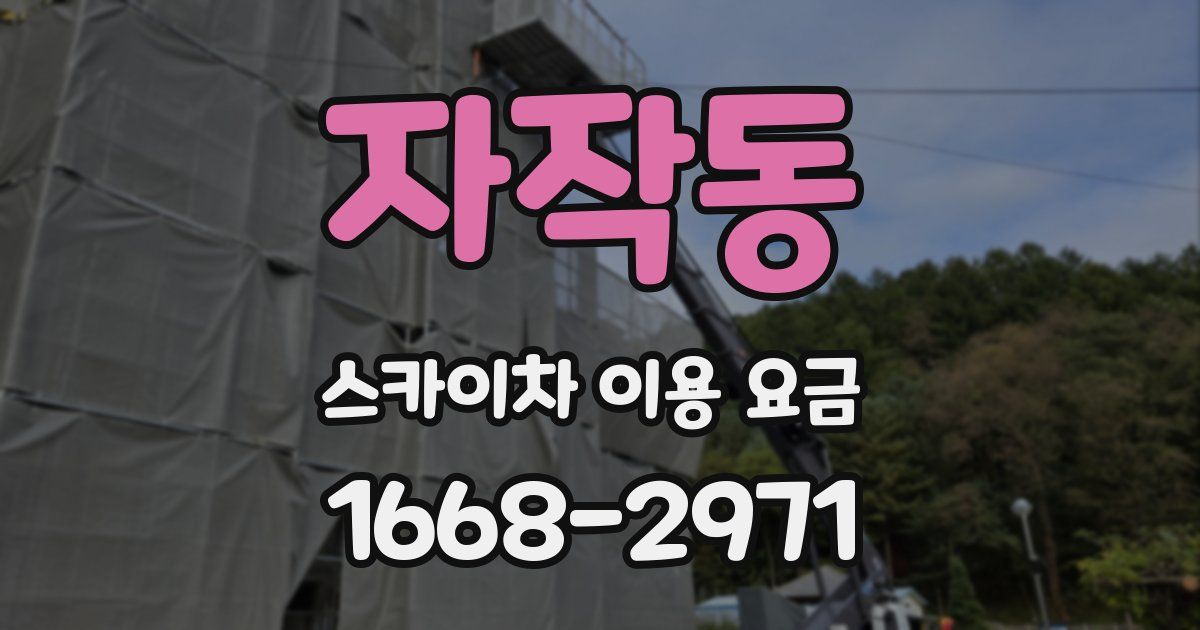 자작동 스카이차 이용 요금