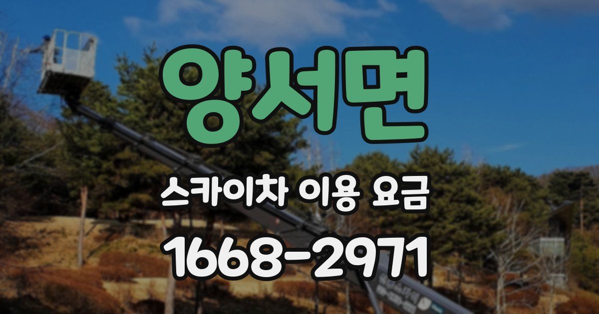 양서면 스카이차 이용 요금